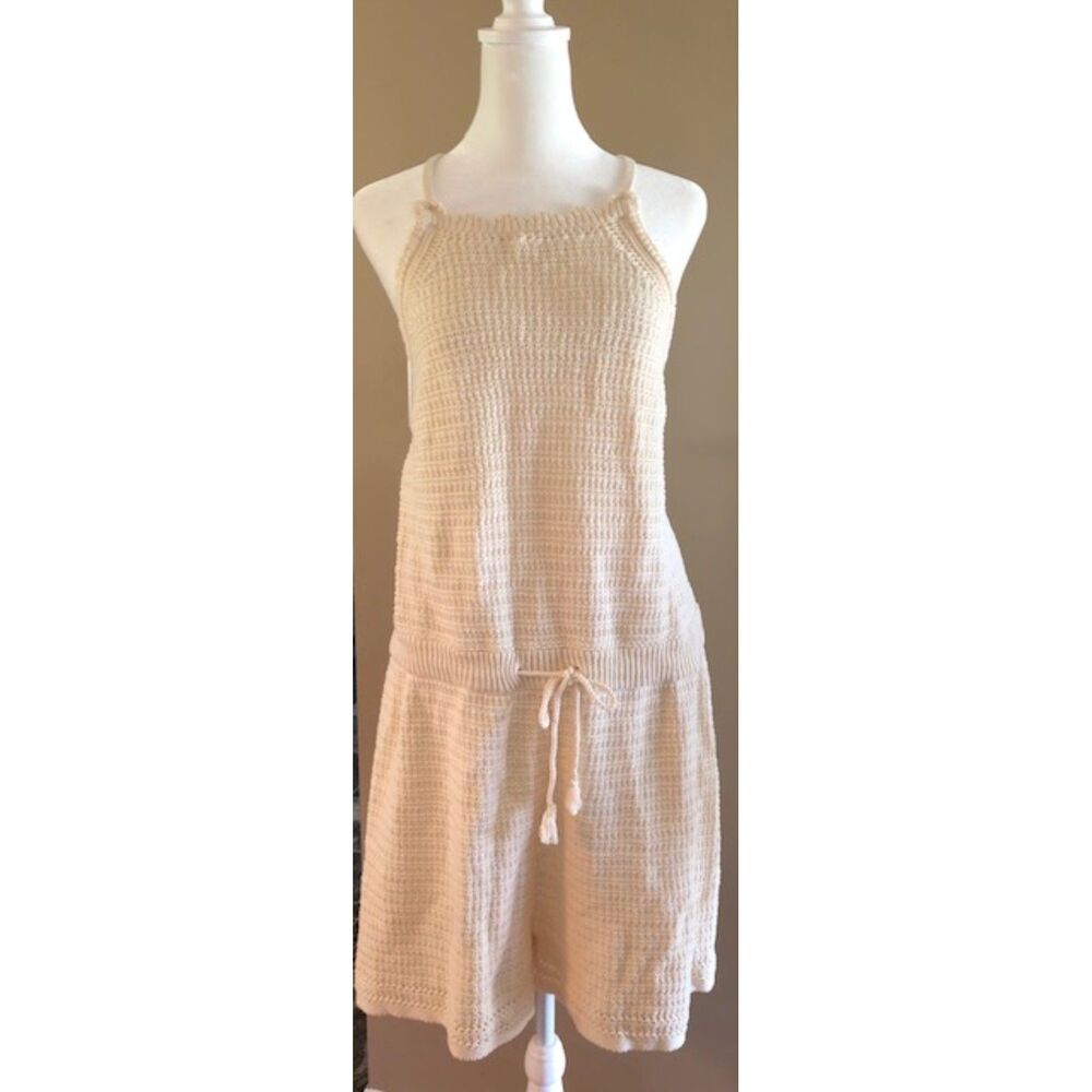 Bohemian Retro Knitted Halter Coquette Romper